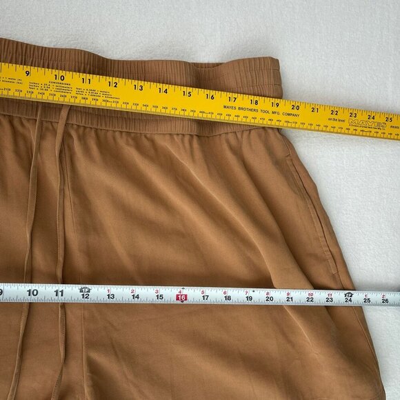 Open Edit Hi-Waisted Tan Drawstring Shorts Plus Size Elastic Waistband Womens 2X - Picture 11 of 12
